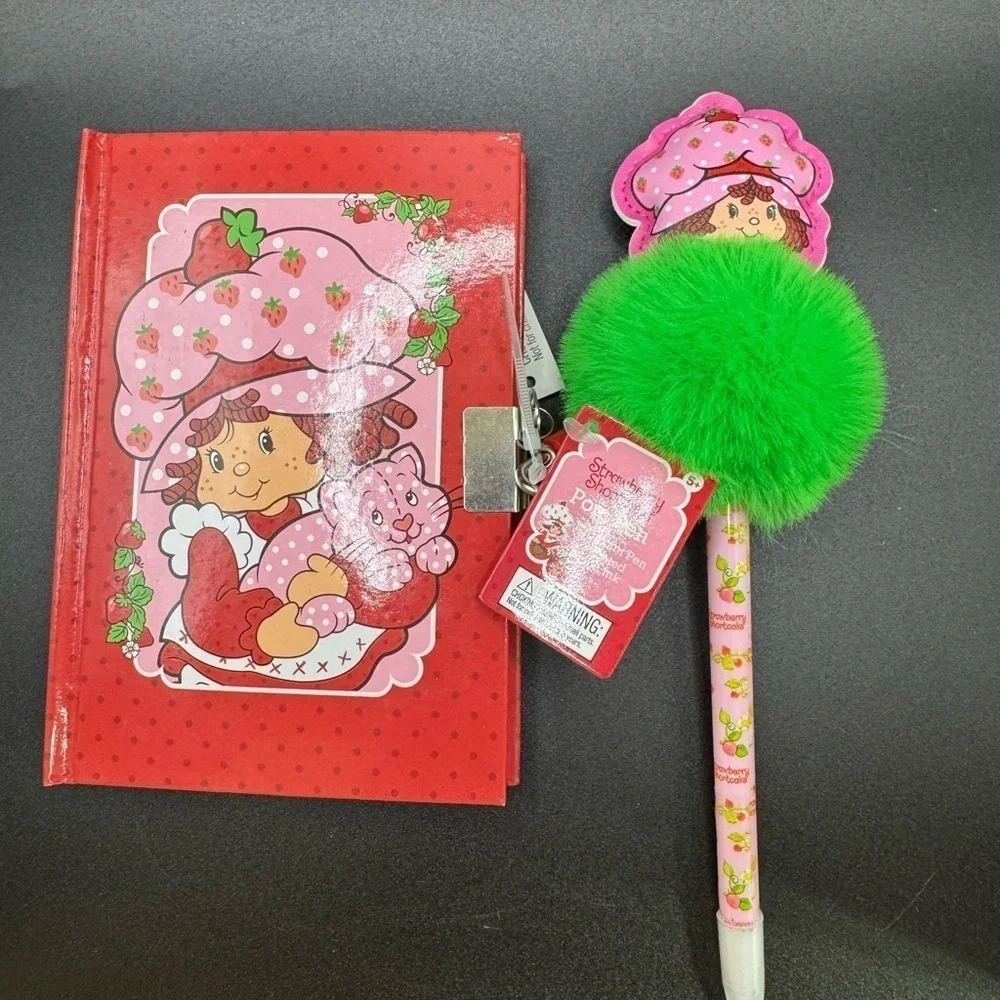 NEW Strawberry Shortcake Mini Diary and Scented Pom Pen